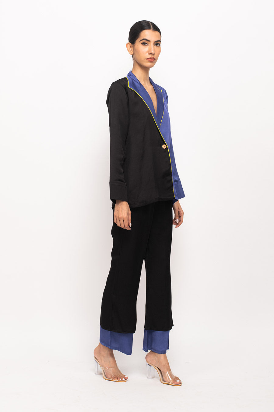 Black-Blue Blazer Set