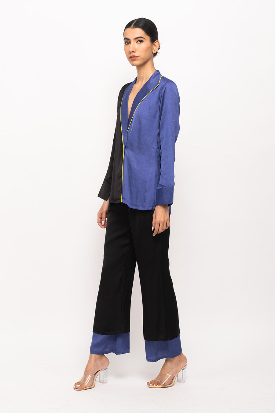 Black-Blue Blazer Set