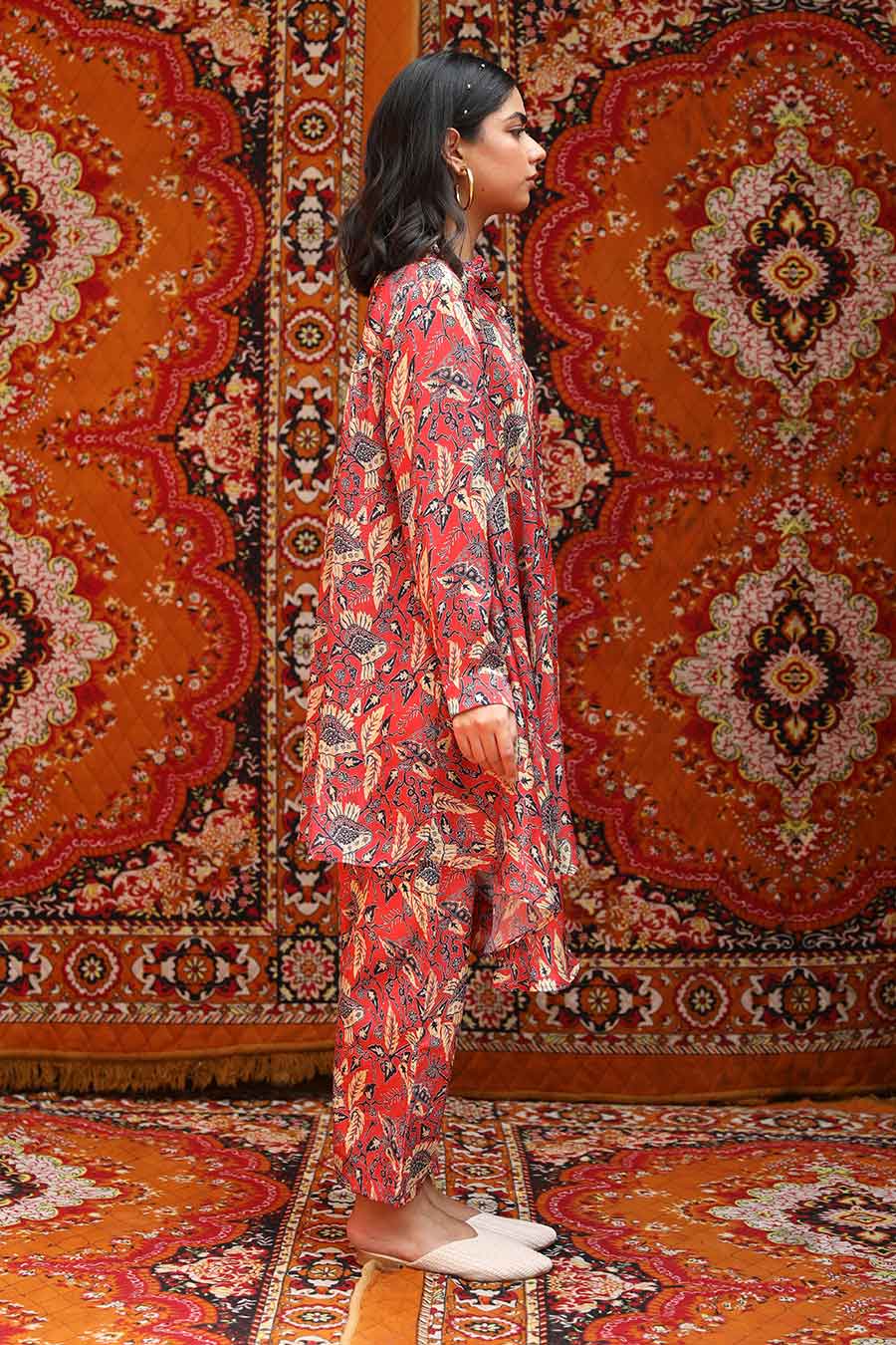 Fez - Back Yoke Top & Pants Co-Ord Set