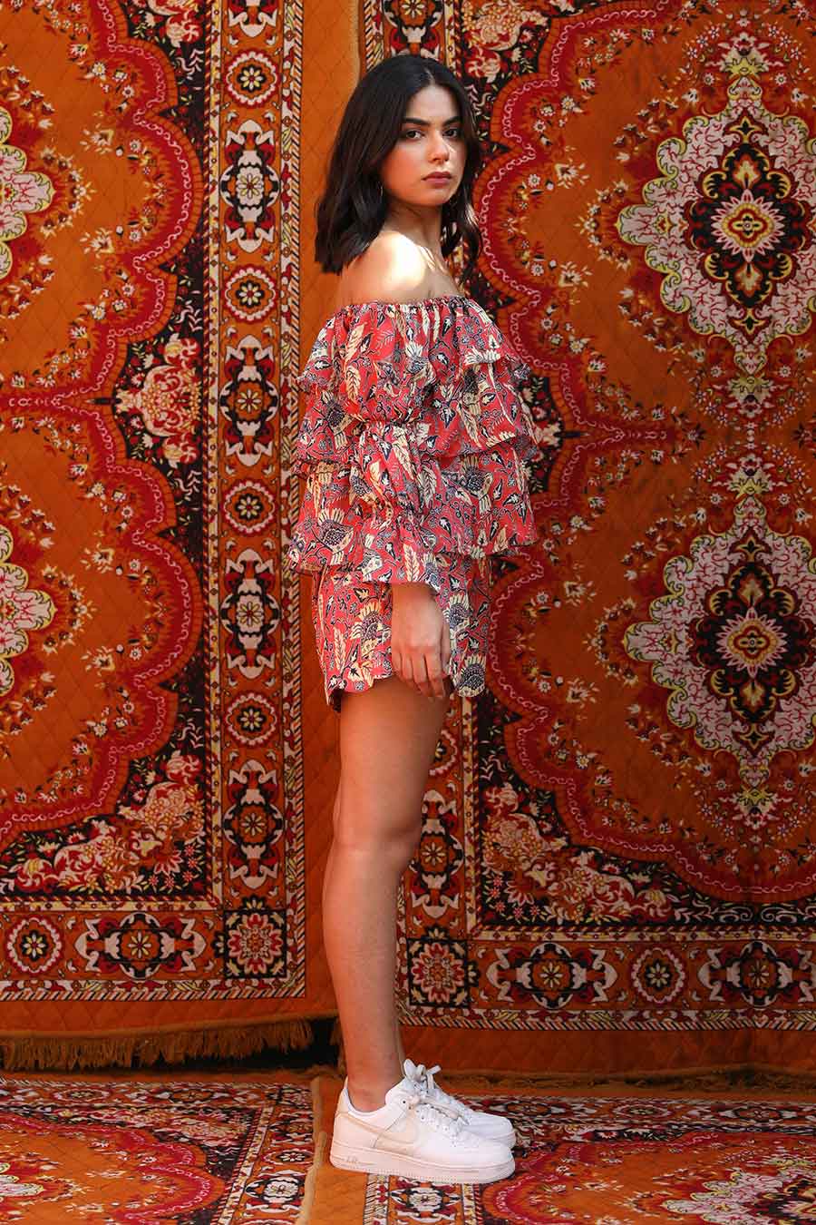 Fez - Tier Top & Shorts Co-Ord Set