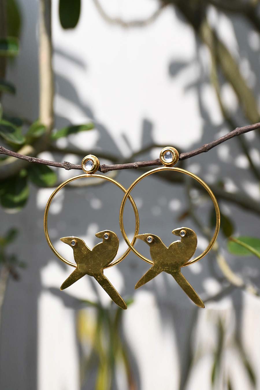 Twin Souls Gold Plated Hoop Earrings