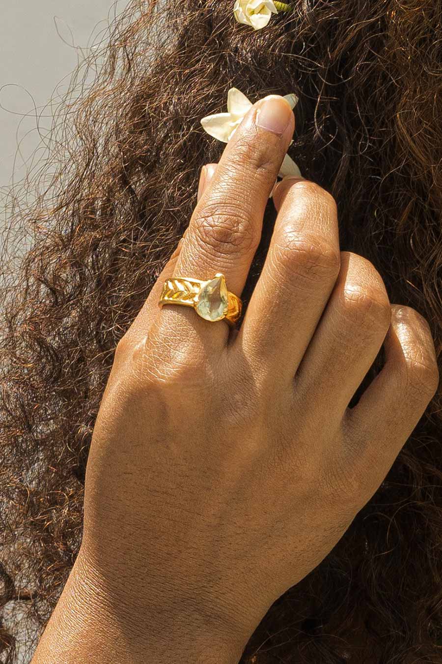 Canary Gold Plated Ring