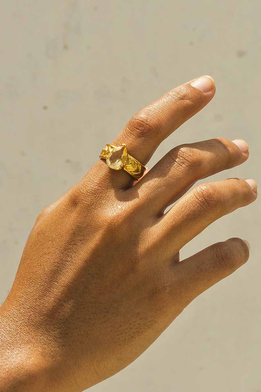 Canary Gold Plated Ring