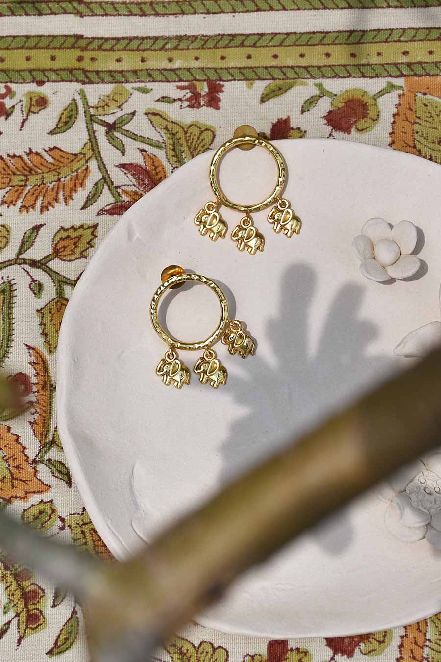 Gajah Kala Gold Plated Hoop Earrings