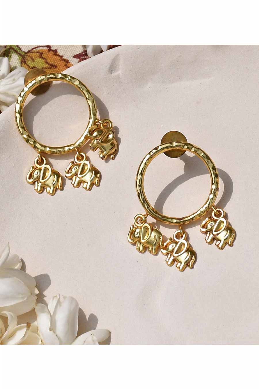 Gajah Kala Gold Plated Hoop Earrings