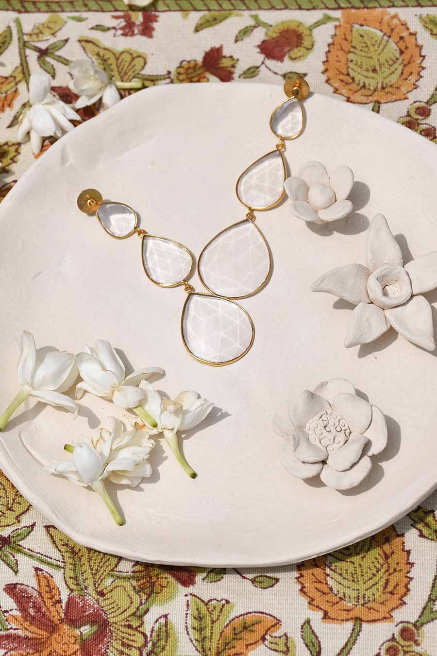 Amaya Gold Plated Long Drop Earrings