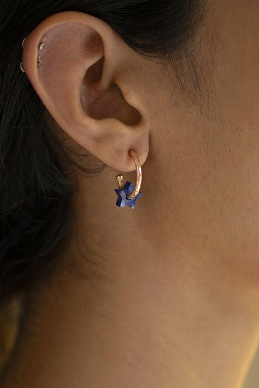 Athena Star Hoop Earrings