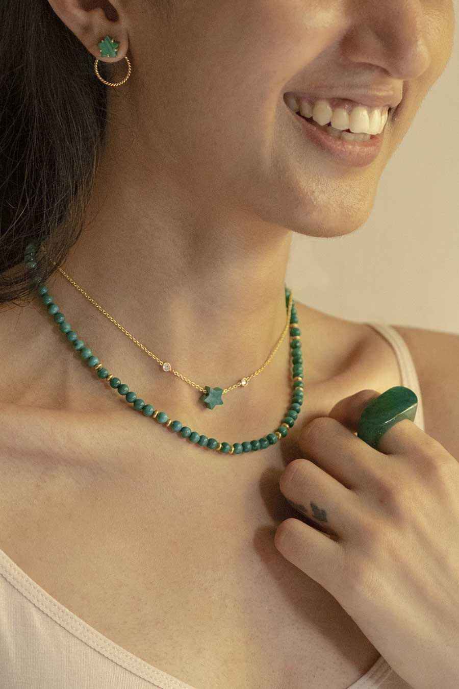 Juno Malachite beads Necklace