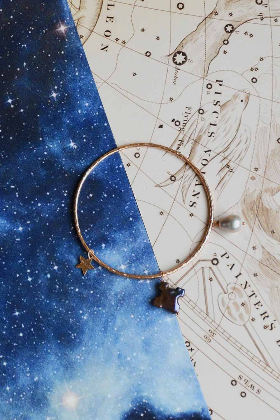 Trifid Nebula Gold Plated Bangle