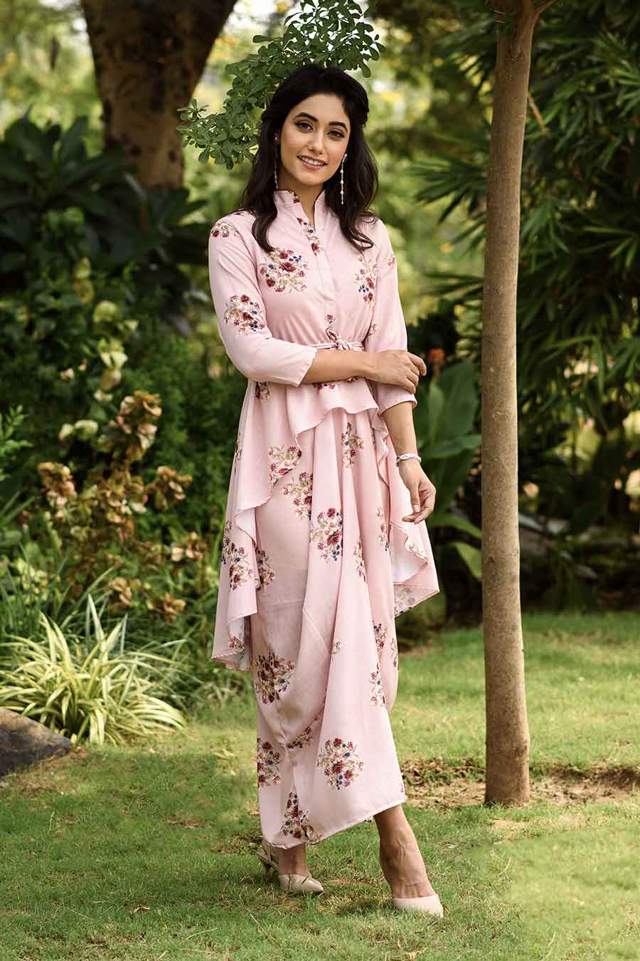 Carnation Pink Dhoti Kurti Dress