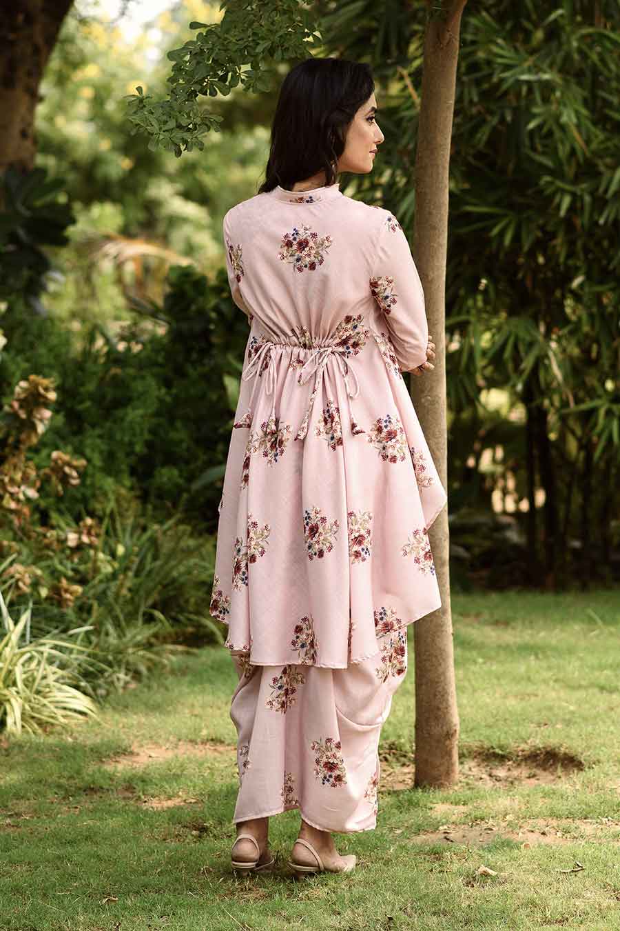 Carnation Pink Dhoti Kurti Dress