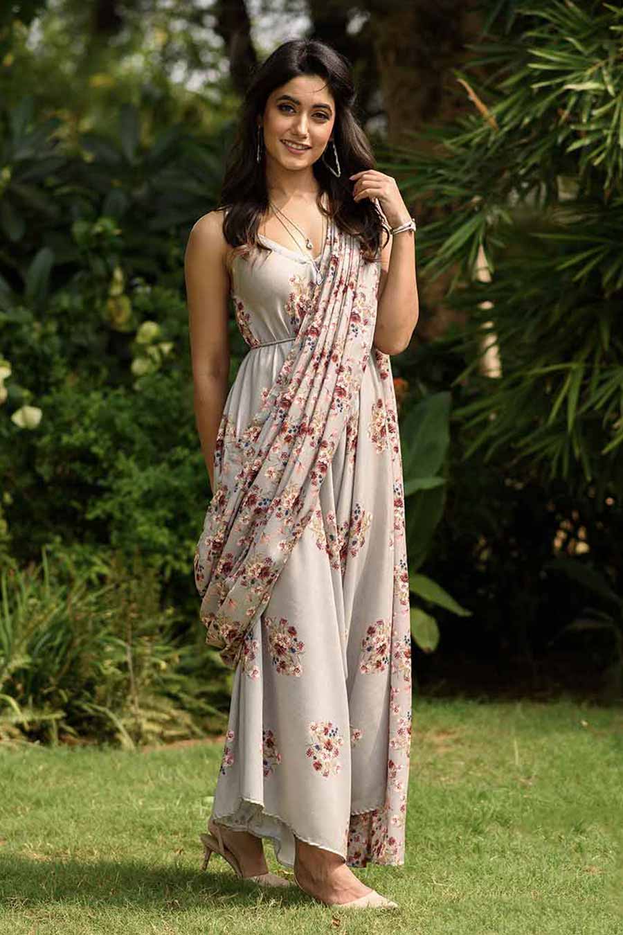 Green Palazzo Jumpsuit With Detachable Green Dupatta