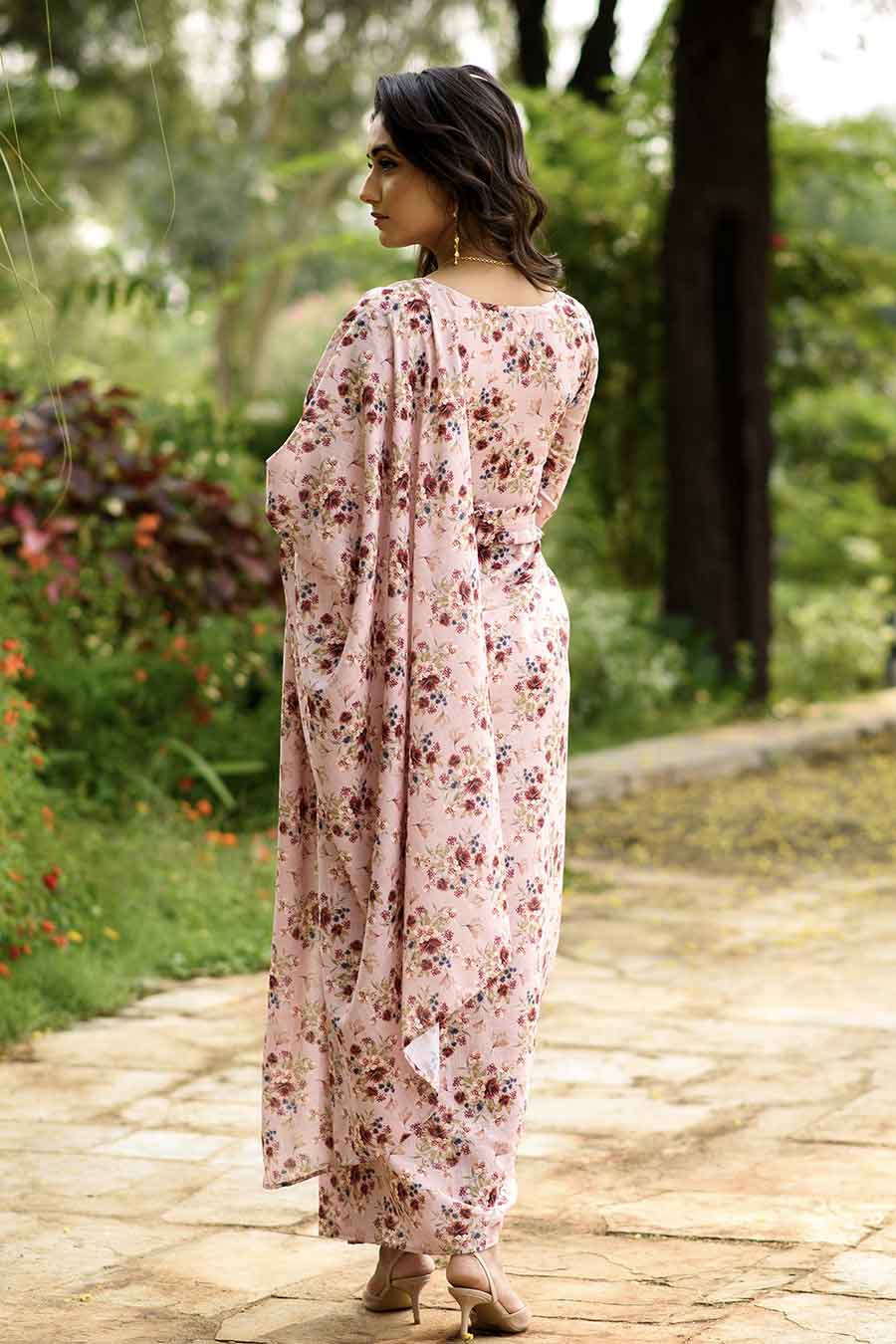 Carnation Pink Saree Dress