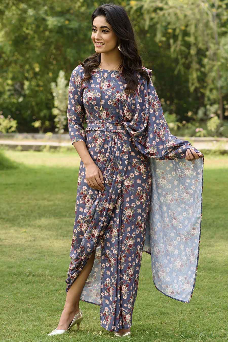 Persian Blue Saree Dress