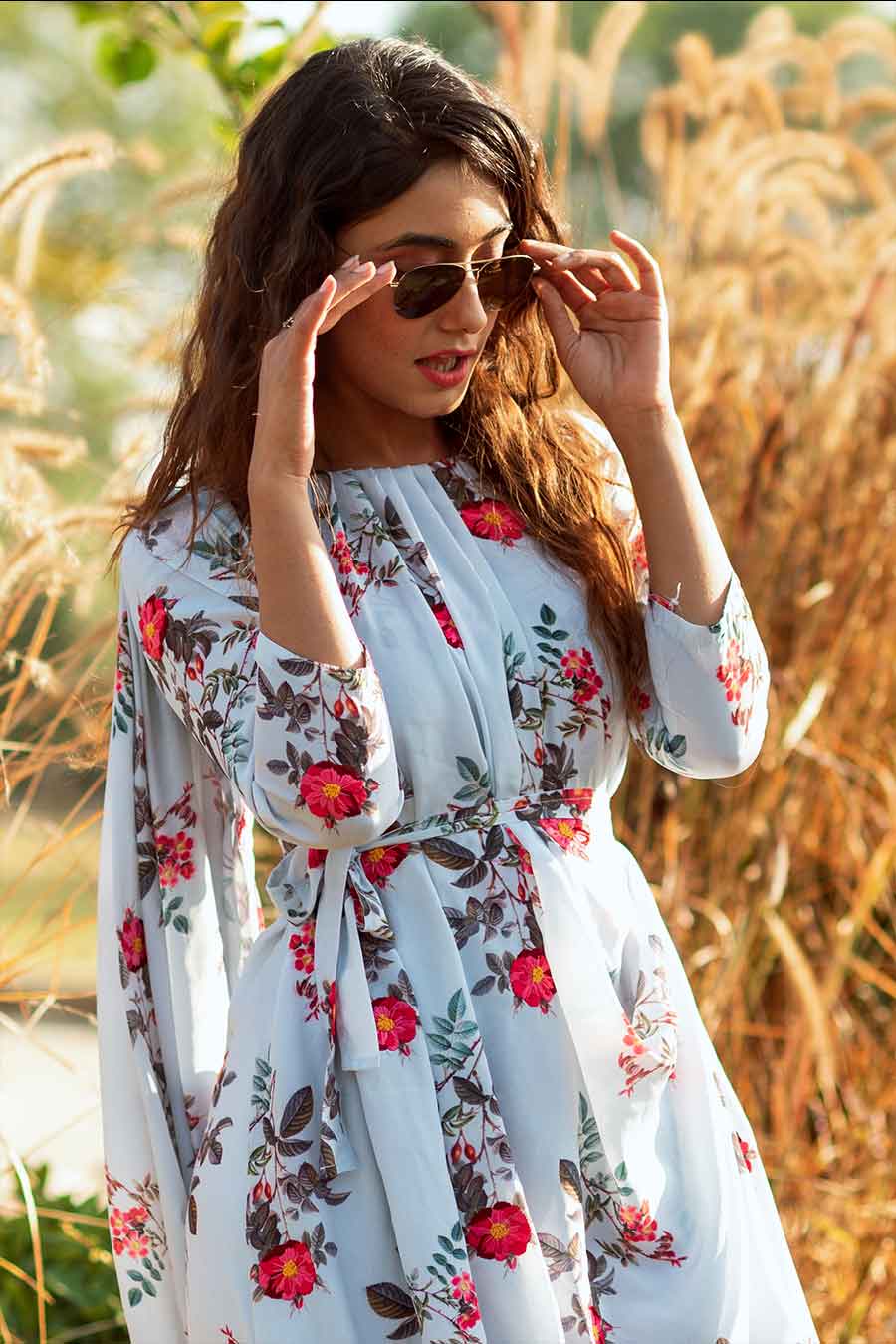 Blush Blue Double Draped Dress