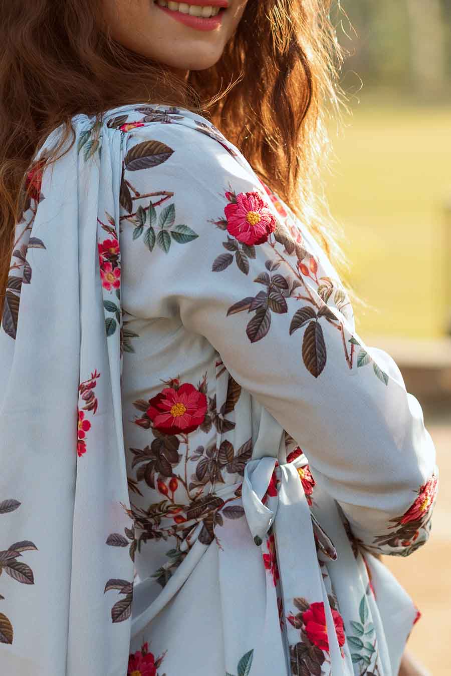 Blush Blue Double Draped Dress