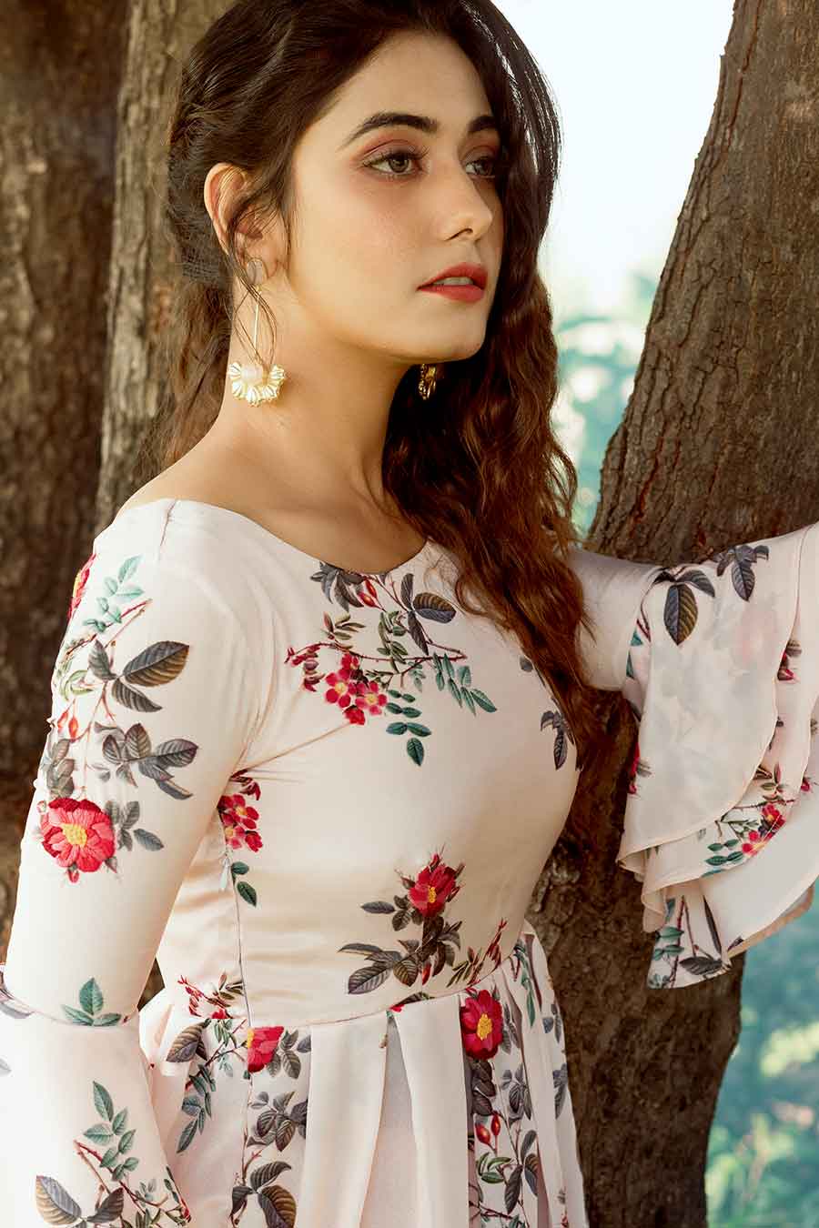 Peach Embroidered Kurta & Dhoti Set