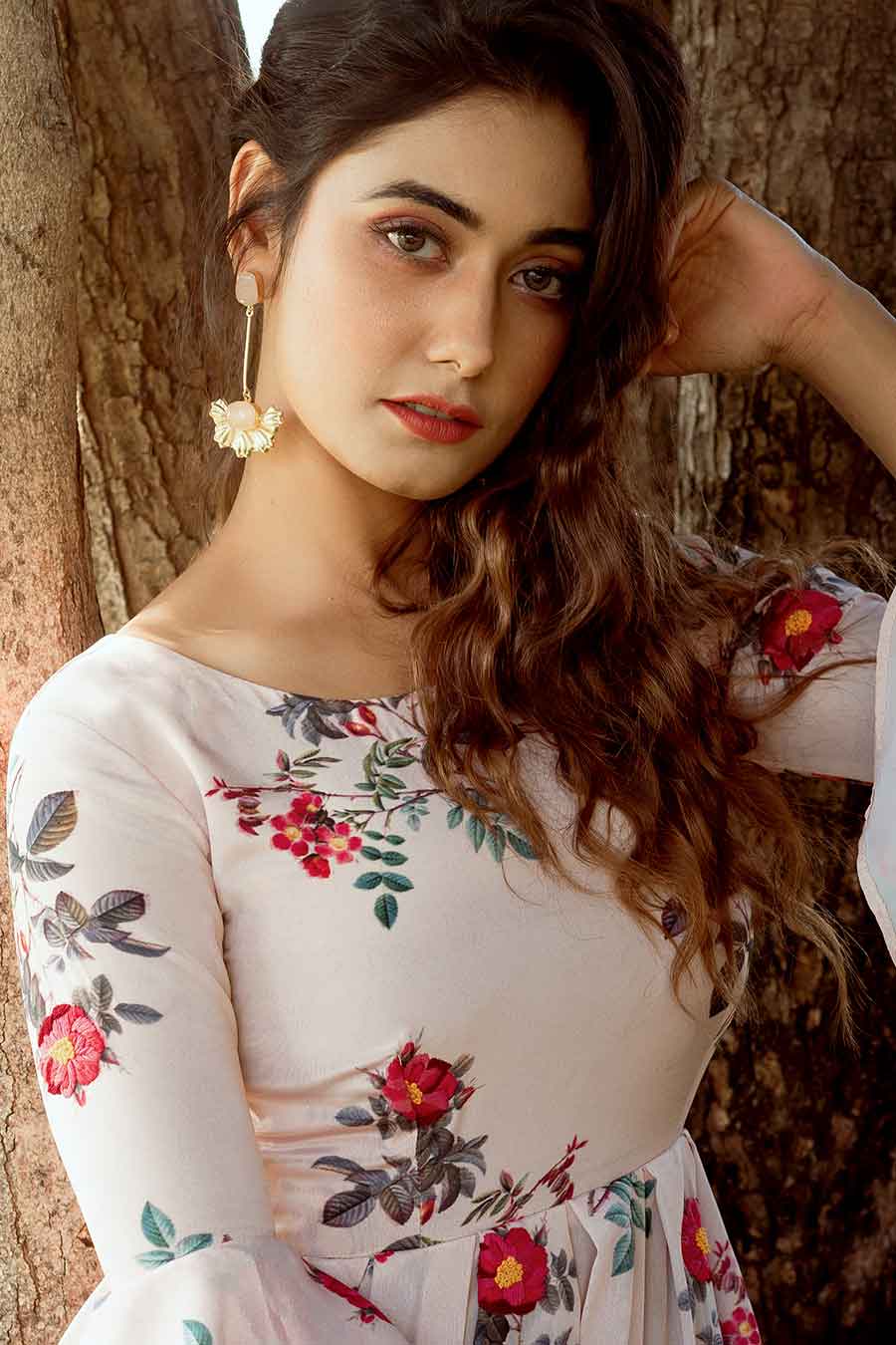 Peach Embroidered Kurta & Dhoti Set