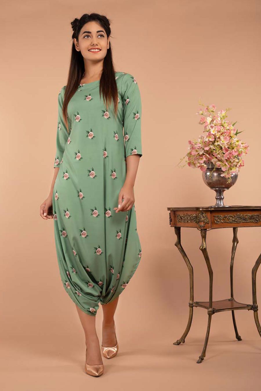 Seafoam Green Dhoti Jumpsuit