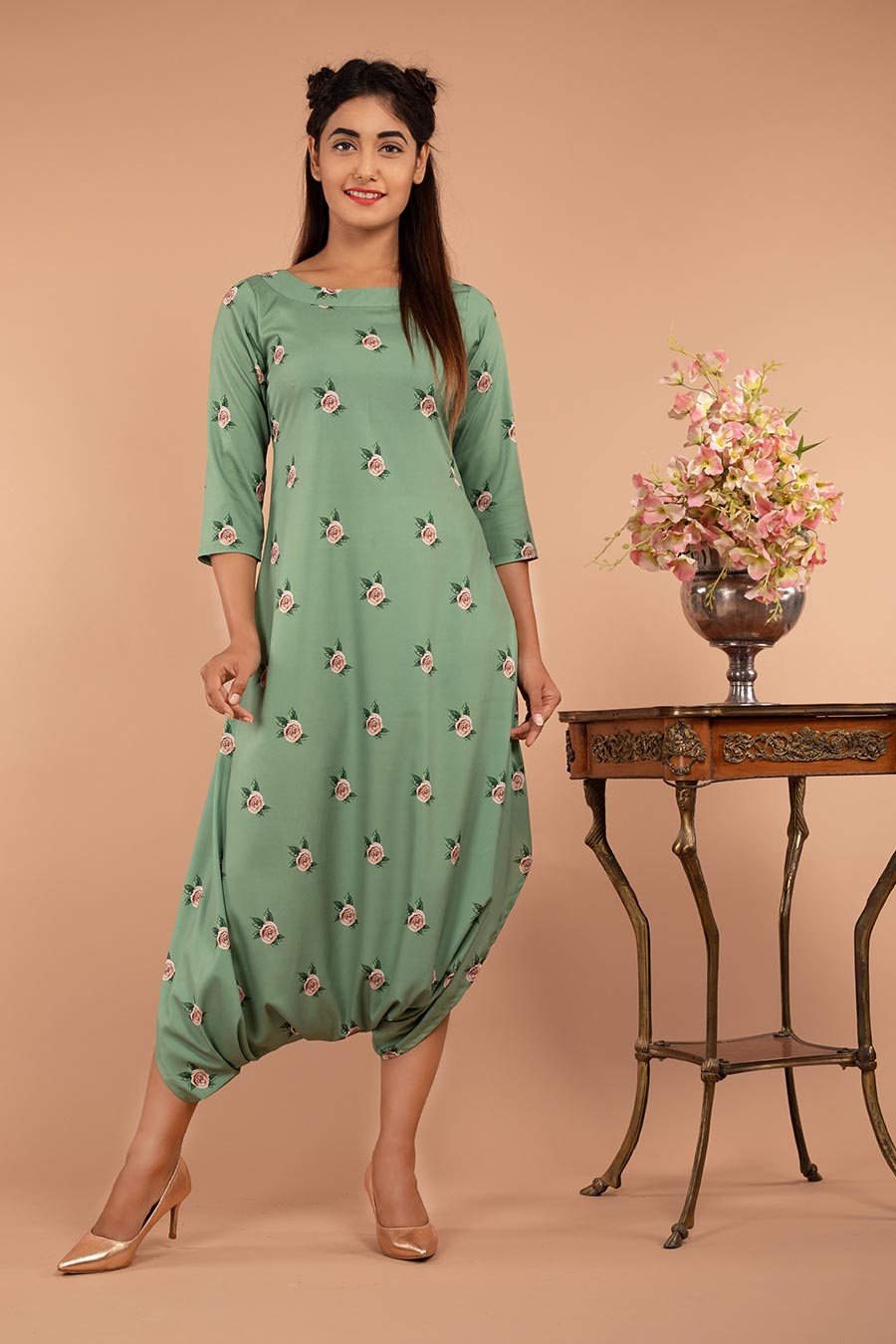 Seafoam Green Dhoti Jumpsuit