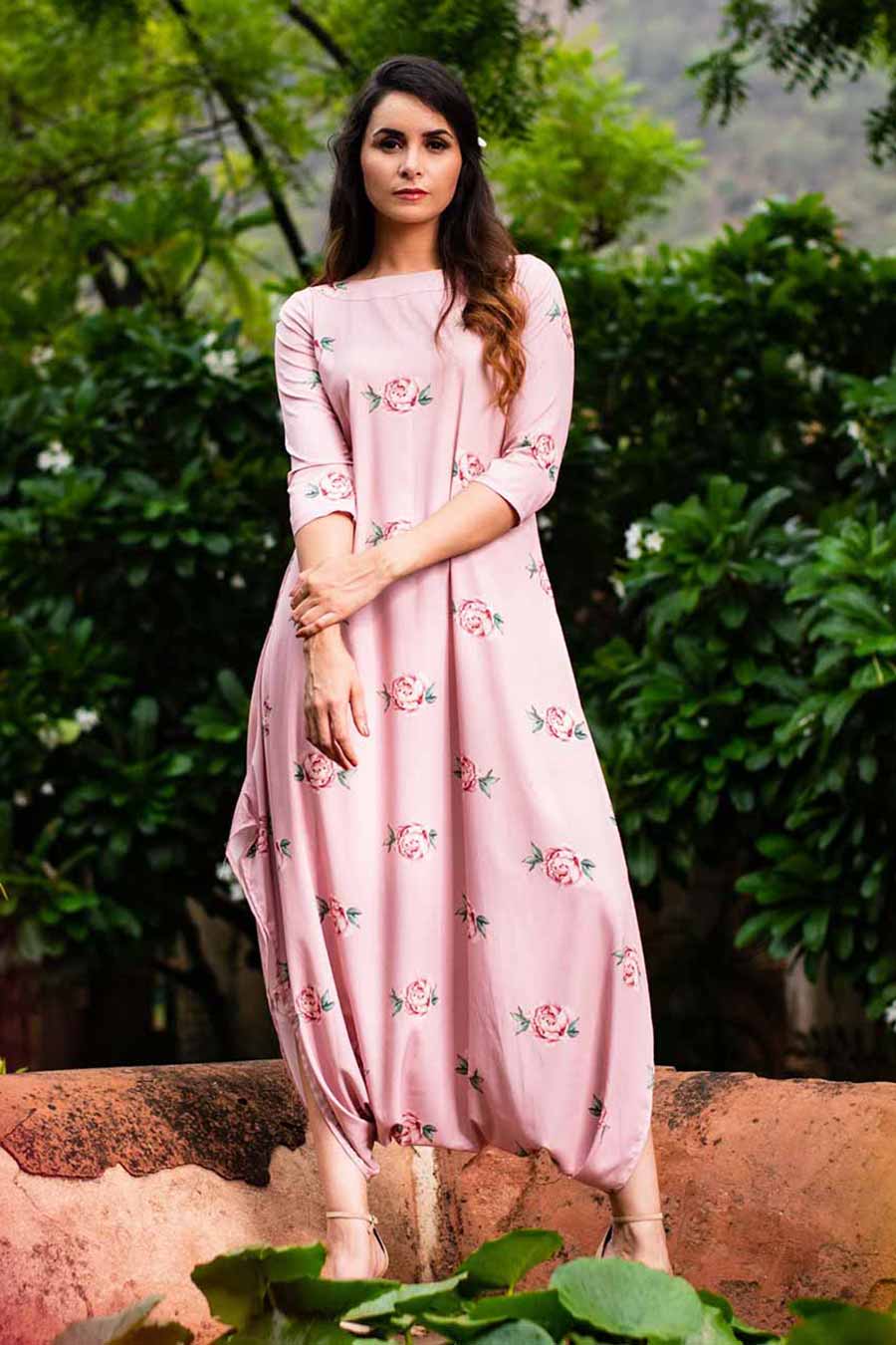 Pink Sand Dhoti Jumpsuit