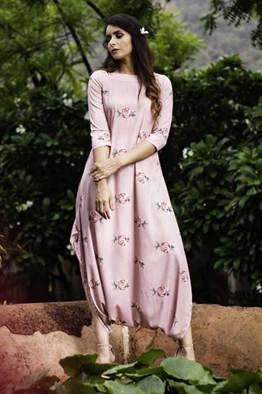 Pink Sand Dhoti Jumpsuit