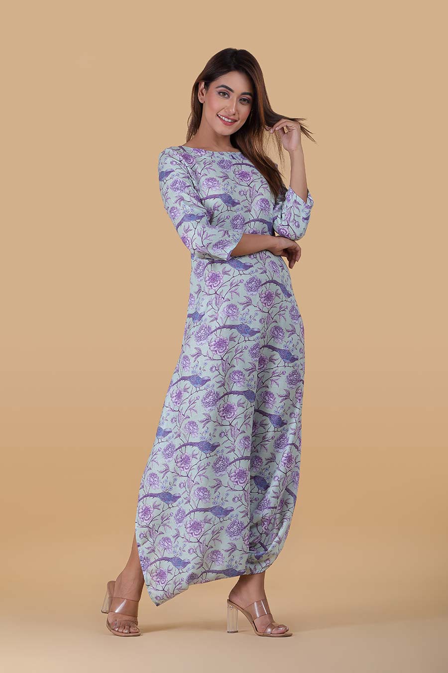 Green Printed Dhoti Jumpsuit