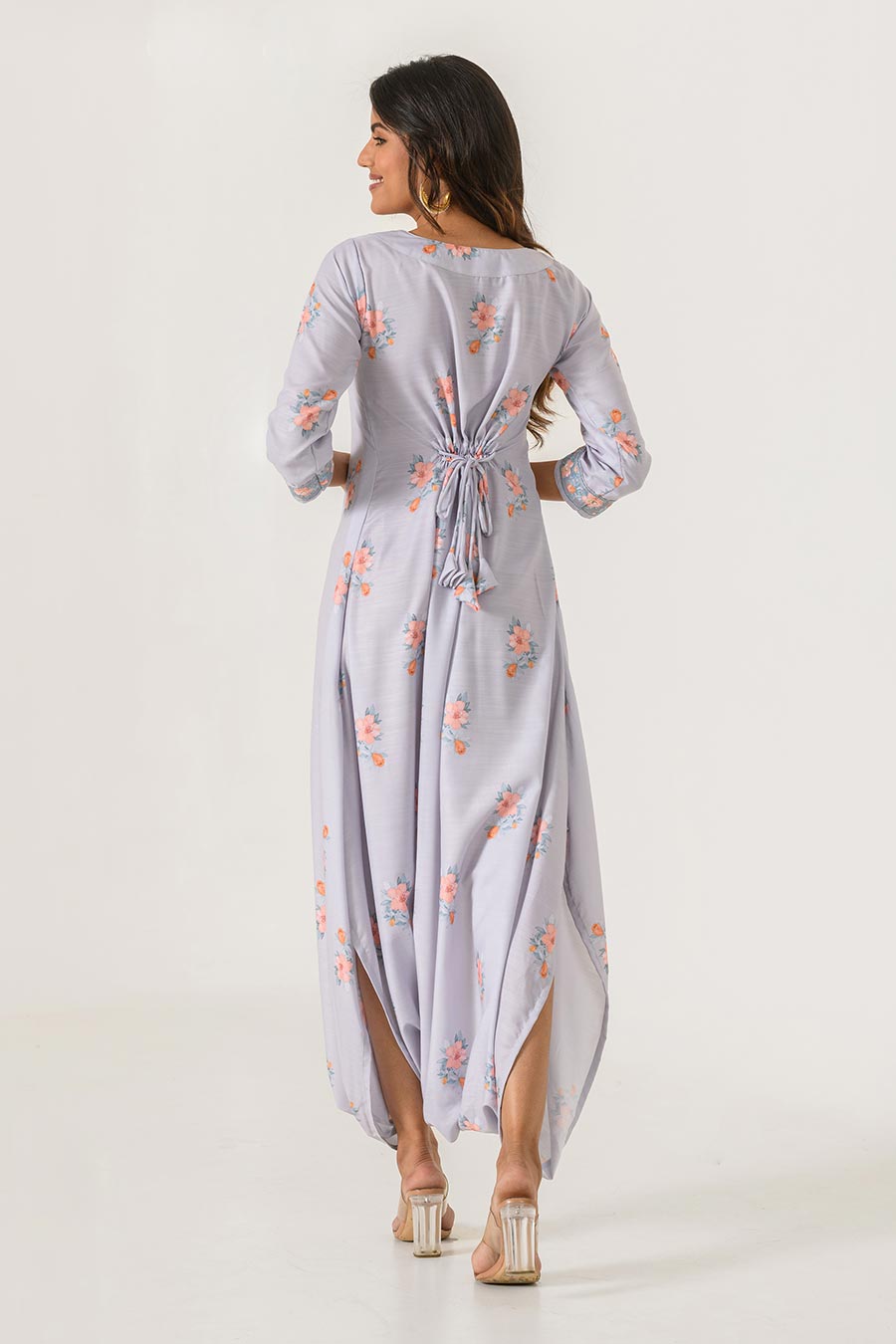 Grey Printed Dhoti Jumpsuit