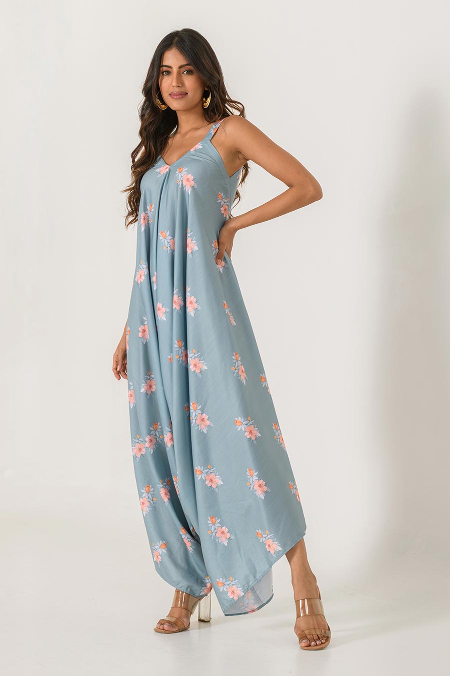 Blue Printed Palazzo Jumpsuit