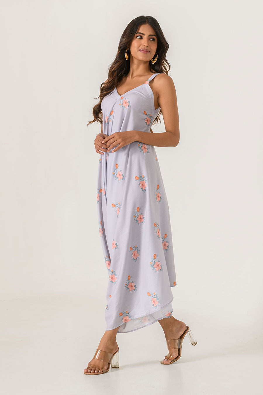 Grey Printed Palazzo Jumpsuit