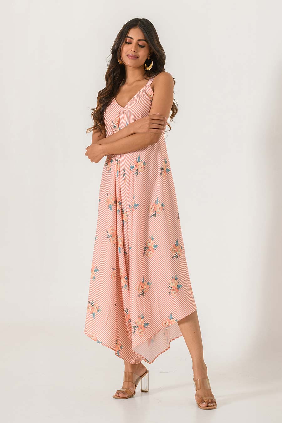 Orange Striped Palazzo Jumpsuit