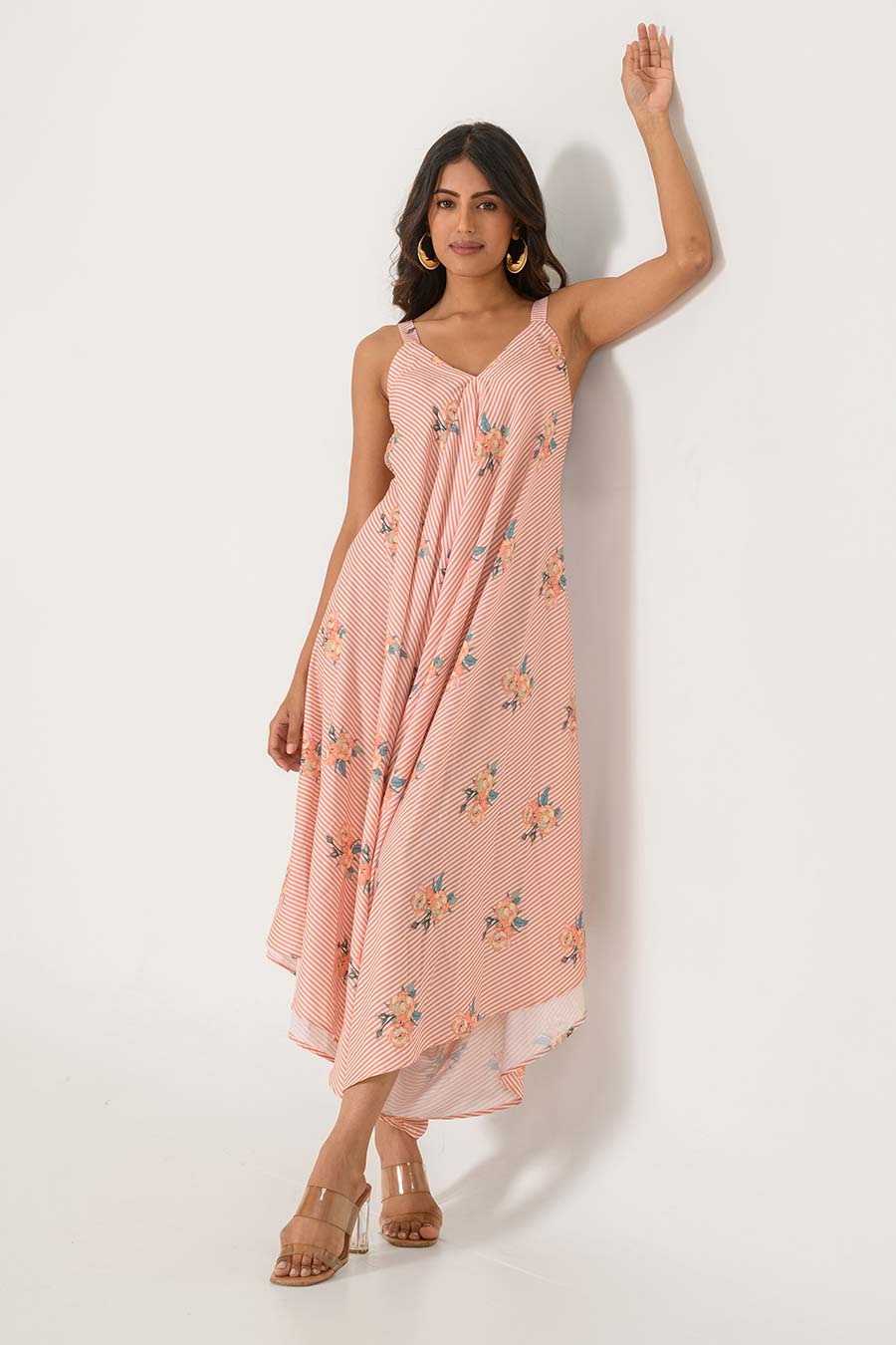 Orange Striped Palazzo Jumpsuit