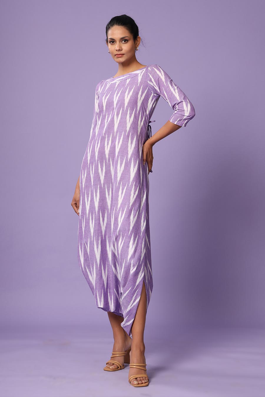 Purple Ikat Dhoti Jumpsuit