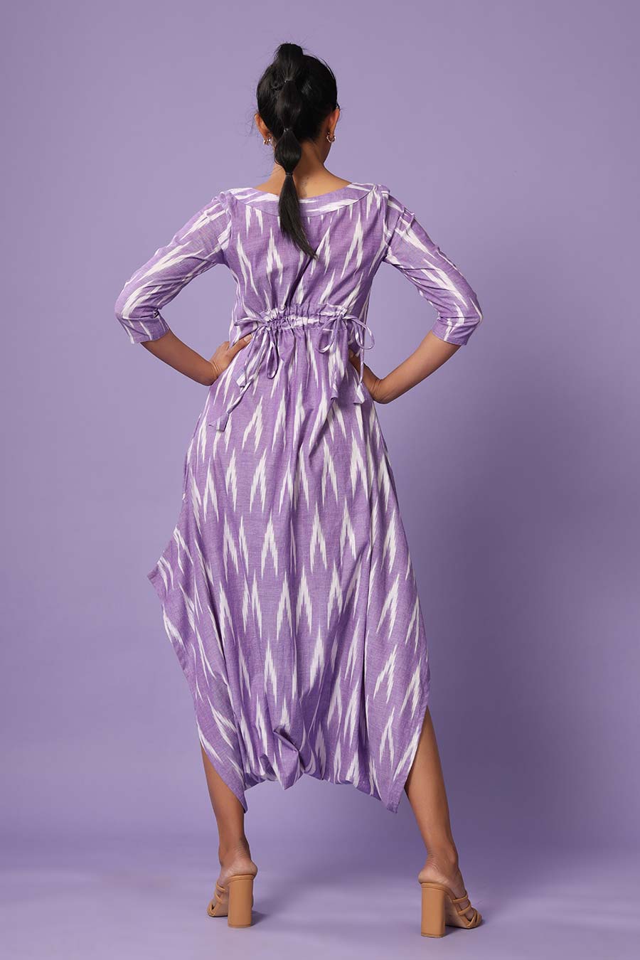 Purple Ikat Dhoti Jumpsuit