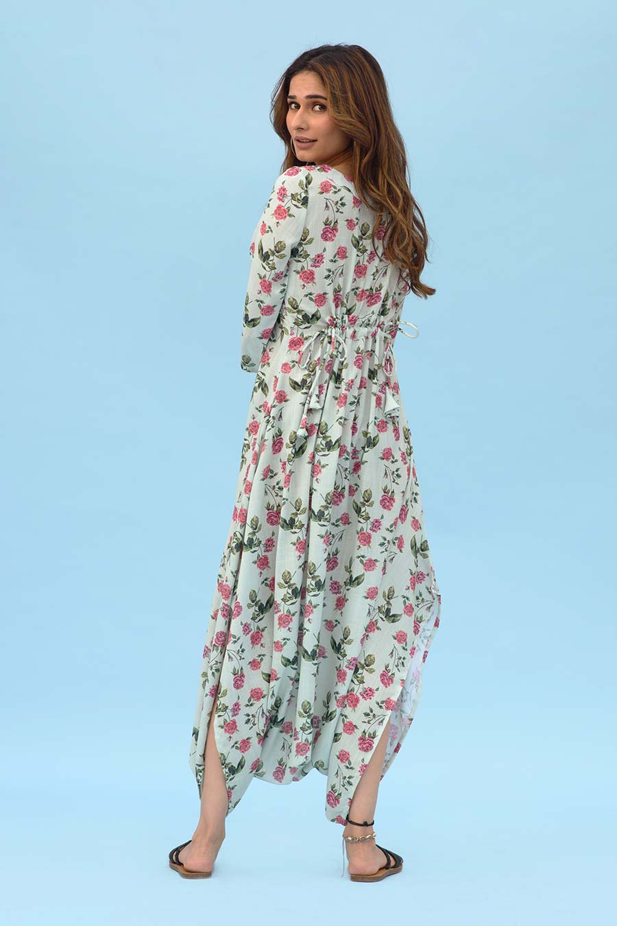 Sage Floral Dhoti Jumpsuit