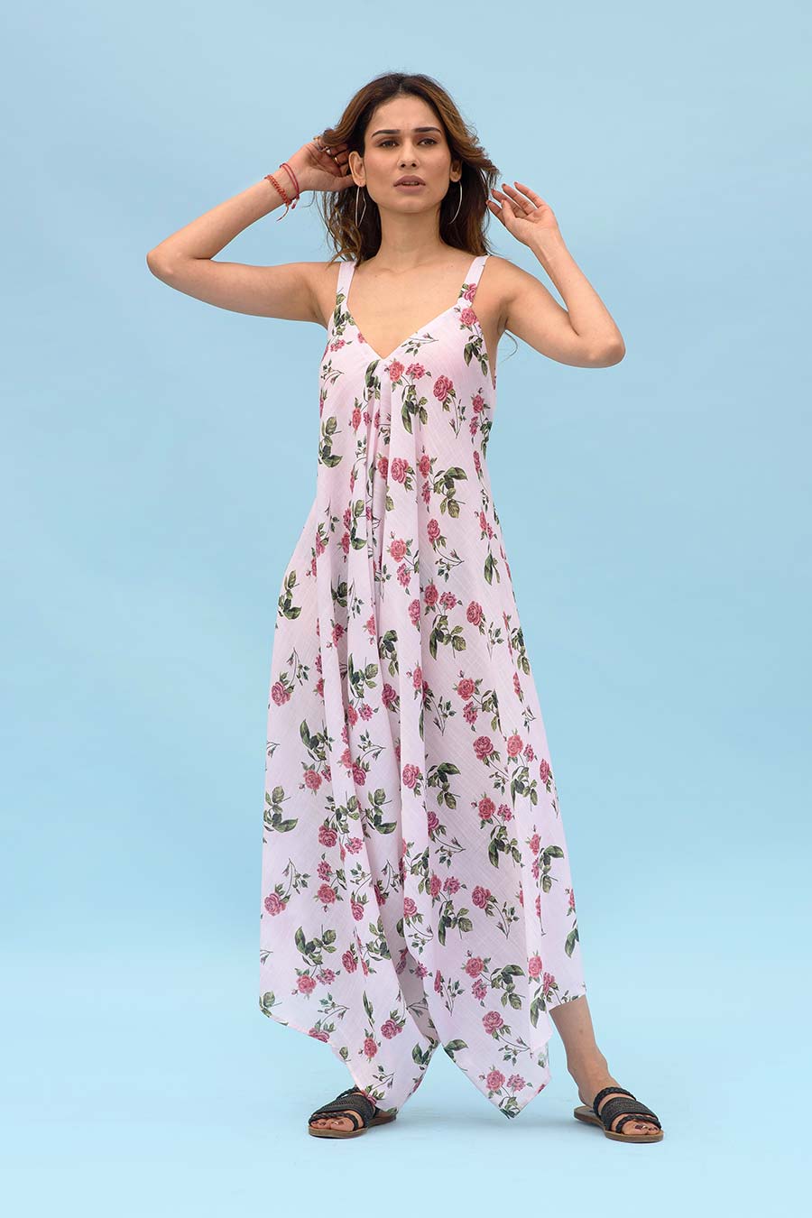 Pink Floral Palazzo Jumpsuit