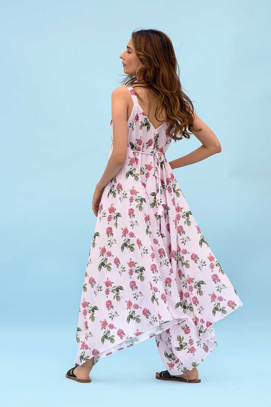 Pink Floral Palazzo Jumpsuit