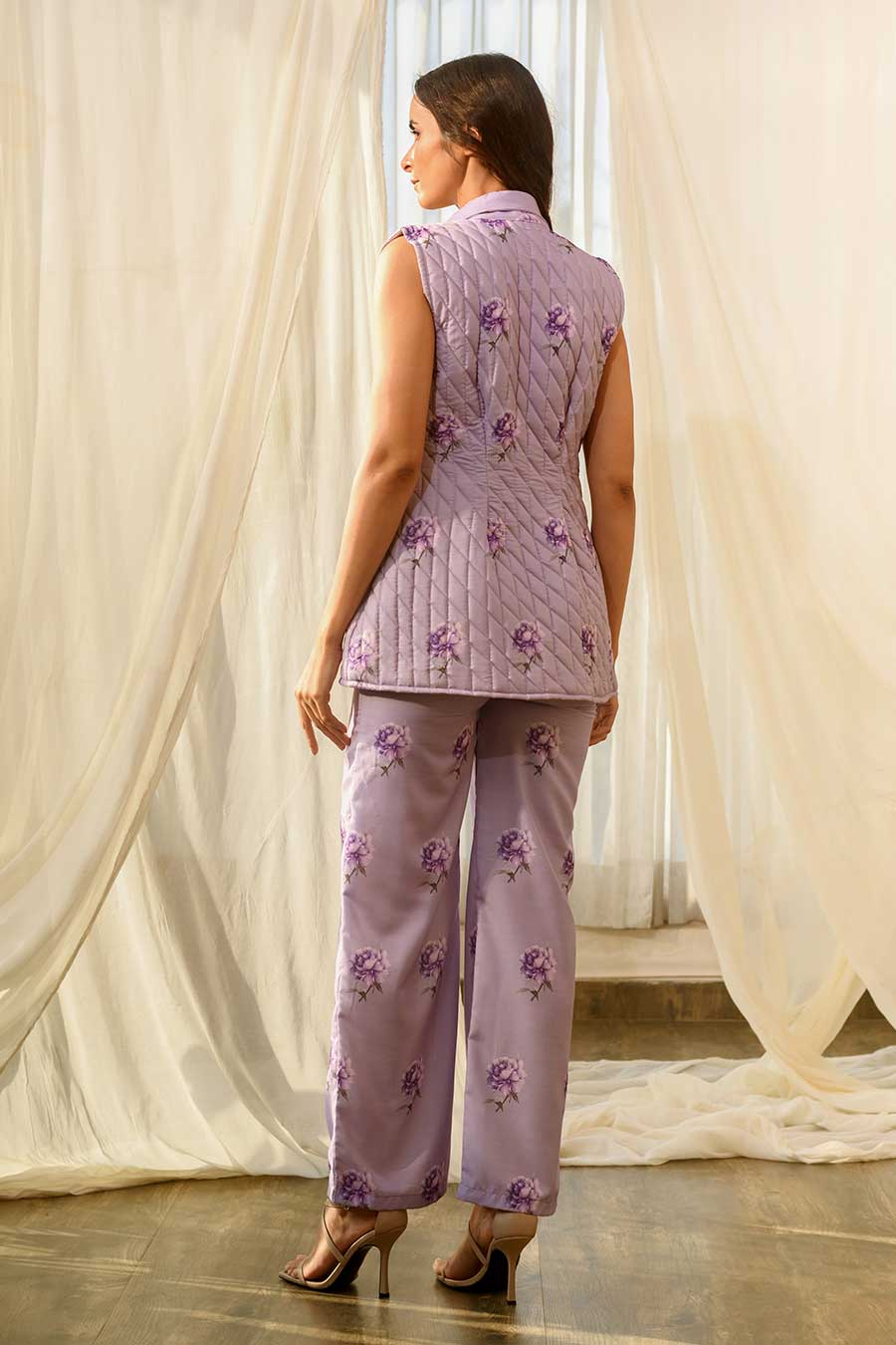 Lilac Quilted Pant Suit Set