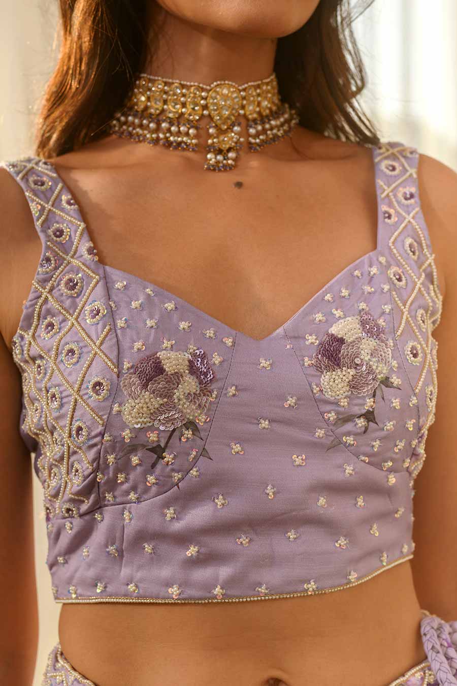 Lilac Sequins Kali Lehenga Set