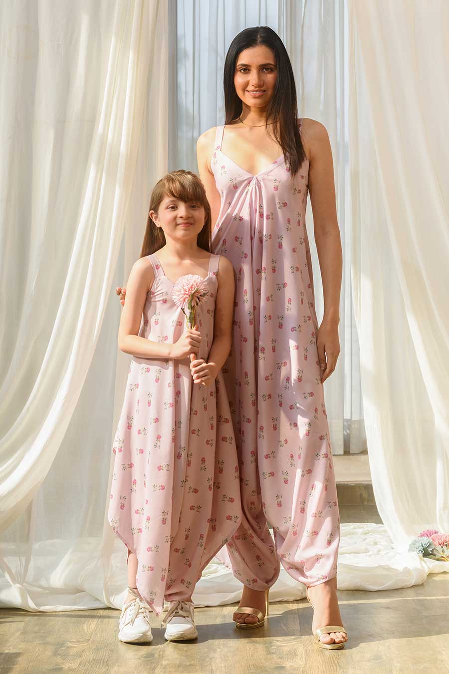Mother Daughter Pink Palazzo Jumpsuit