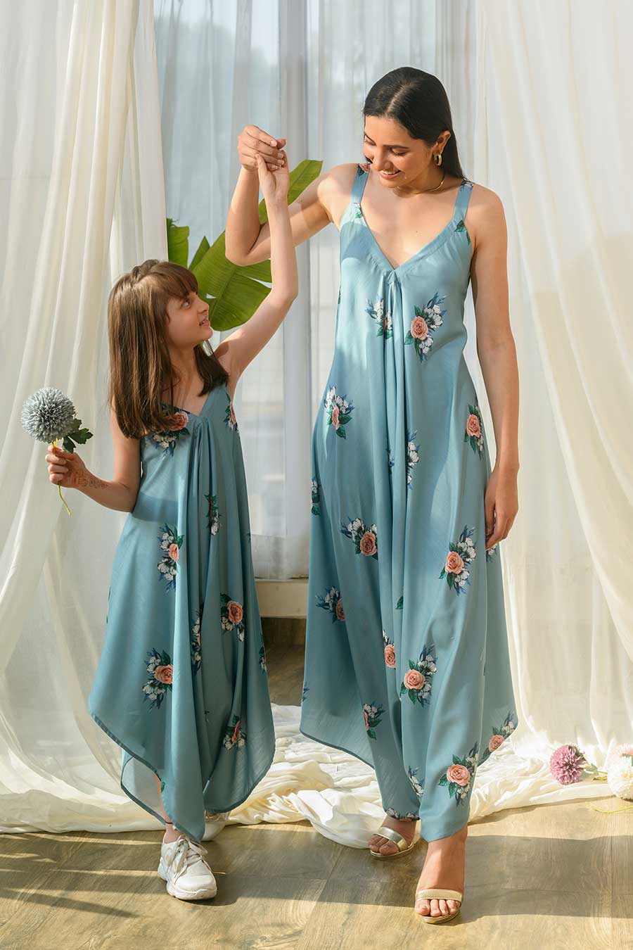 Mother Daughter Teal Palazzo Jumpsuit
