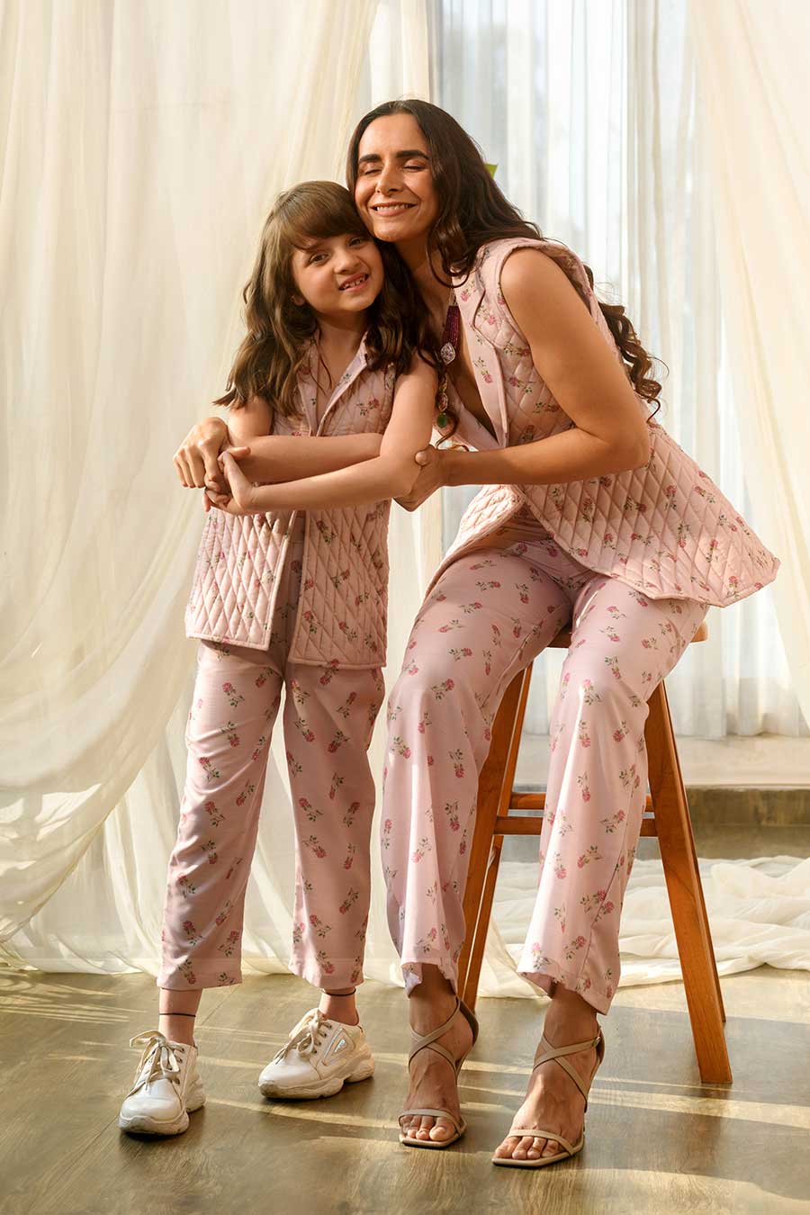 Mother Daughter Pink Pant Suit Set