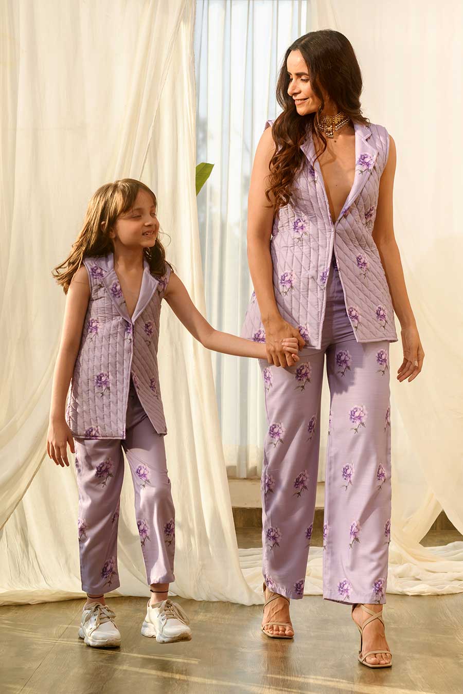 Mother Daughter Lilac Pant Suit Set