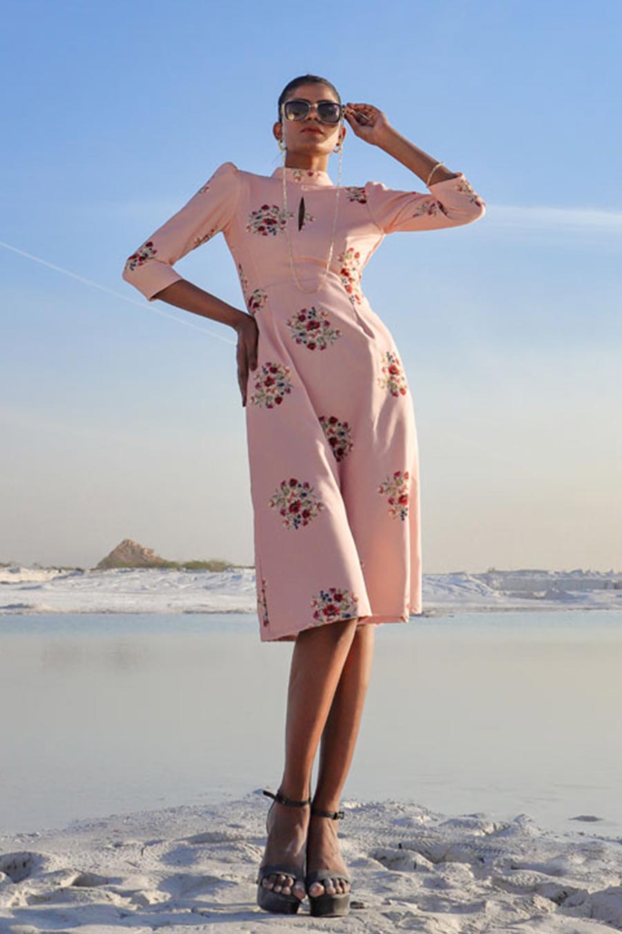 Carnation Pink Formal Knee-Length Dress