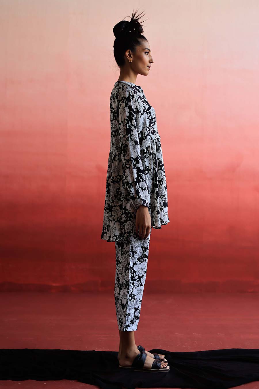 QIAN - Grid Shirt & Pant Co-Ord Set