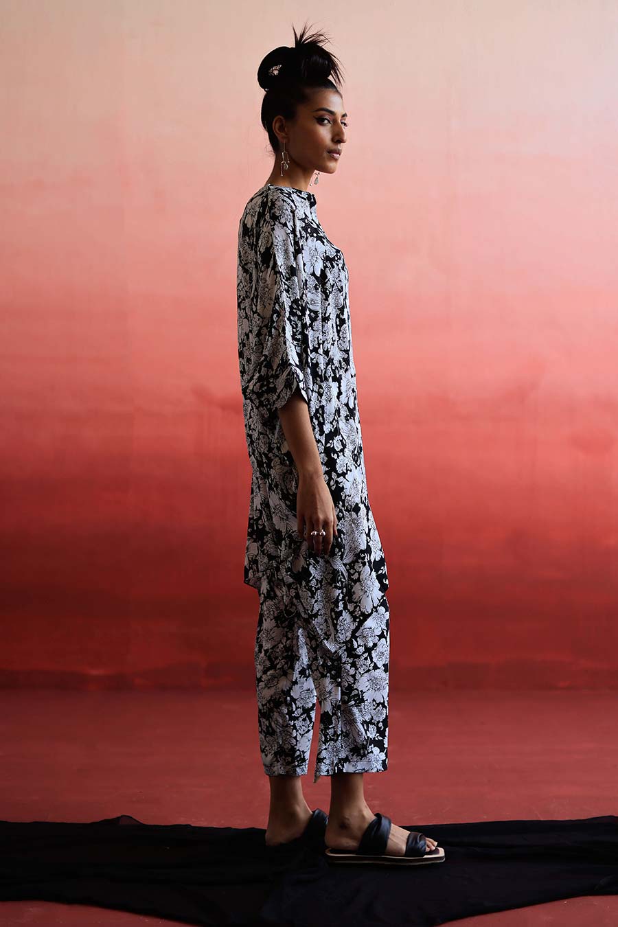 QIAN - Short Kaftan & Pant Co-Ord Set