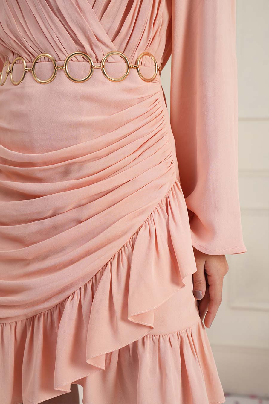 Peach Wrap Dress