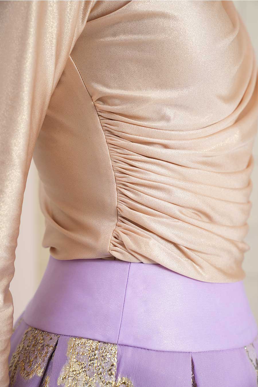 Beige Ruched Top