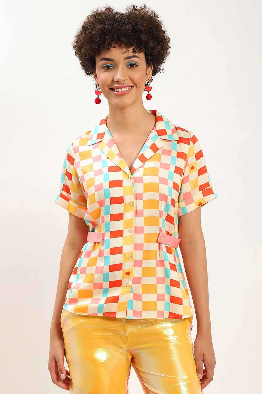Multicolour Belted Shirt