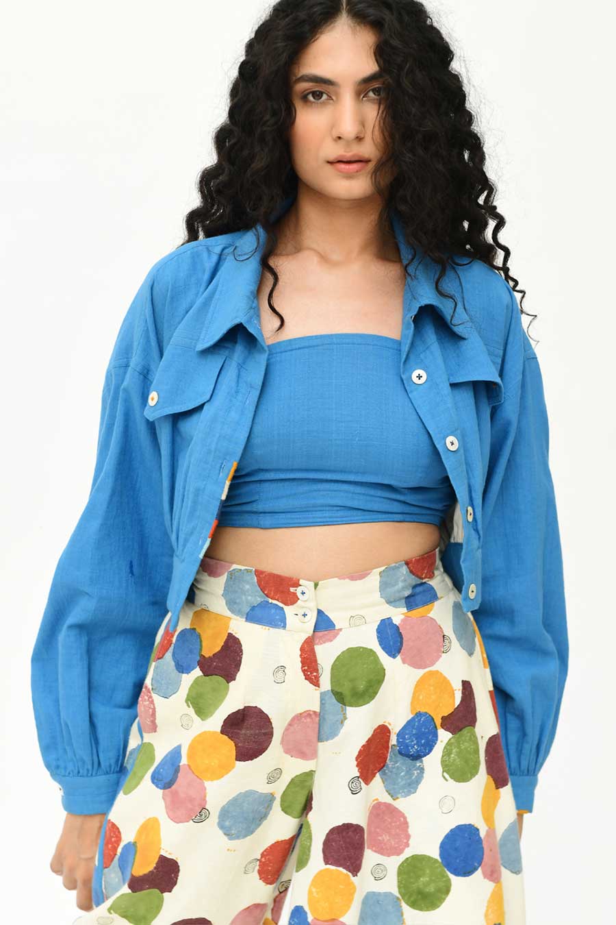 Organic Cotton Deep Space Crop Jacket